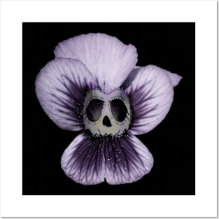 Pansy Purple Skull Flower Posters and Art